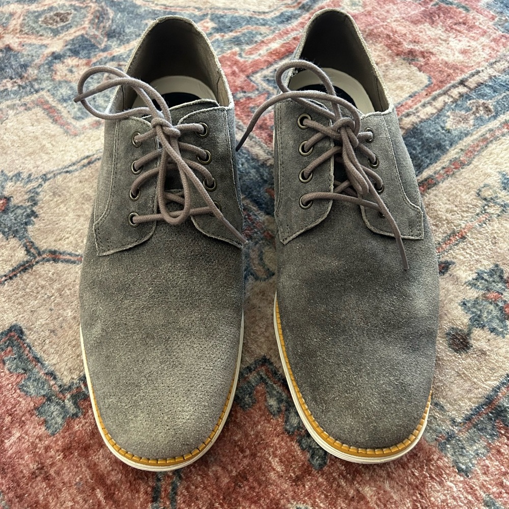 Cole Haan C29677 Mens Original Grand Oxfords Plain Toe Blue Suede Size 10.5